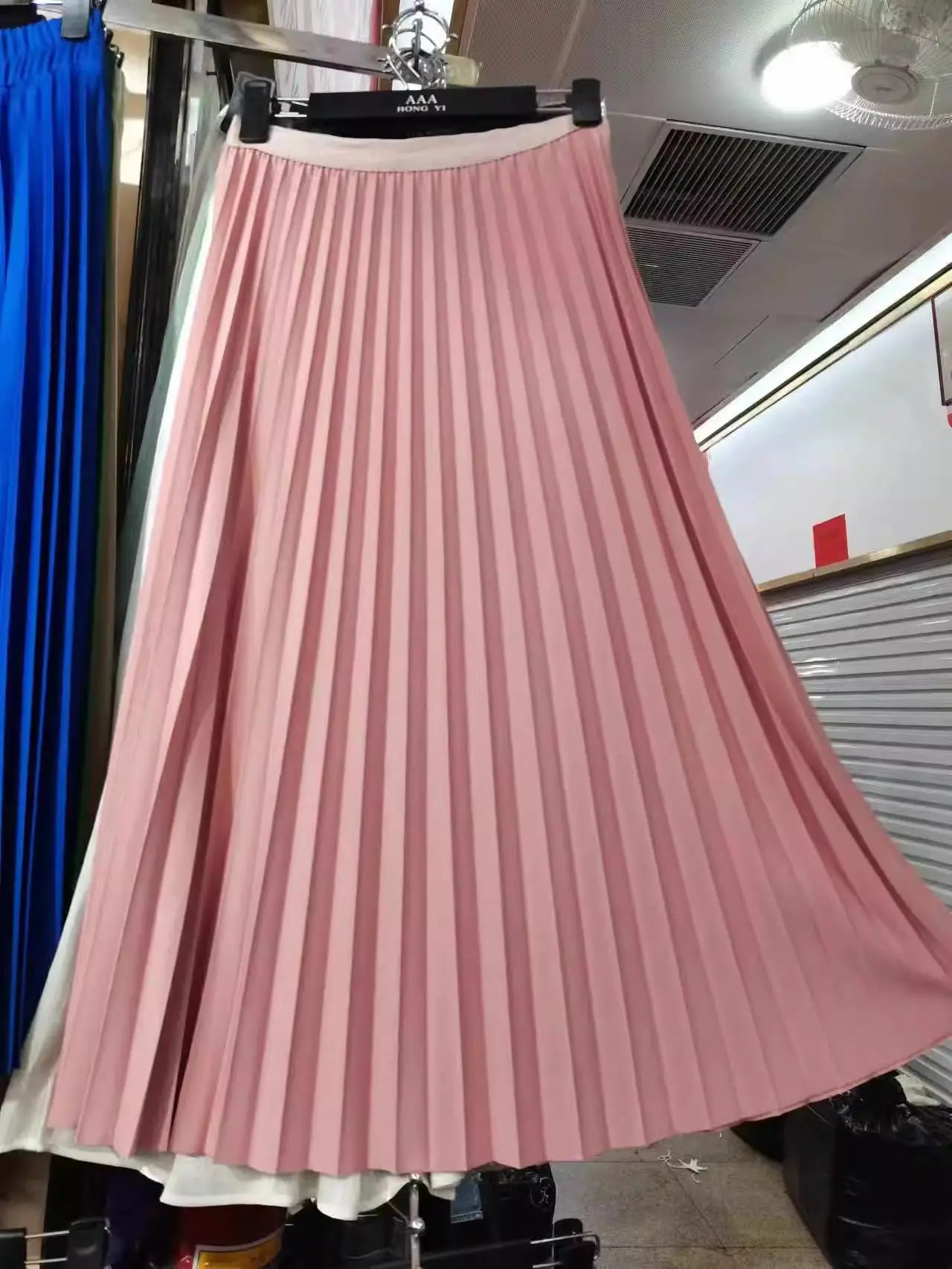 Elegant High Waist Pleated Midi Skirt