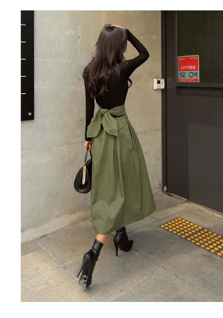 Women’s High Waist Long Skirt