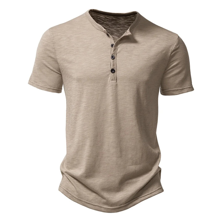 Henley Collar Men's Summer Casual T-Shirt
