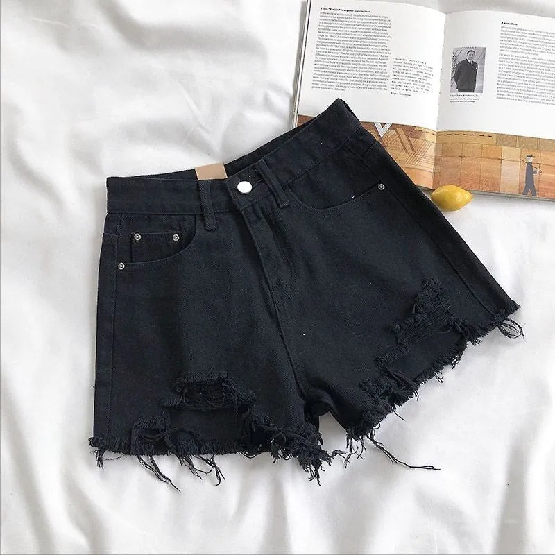 Women’s High Waist Ripped Denim Shorts