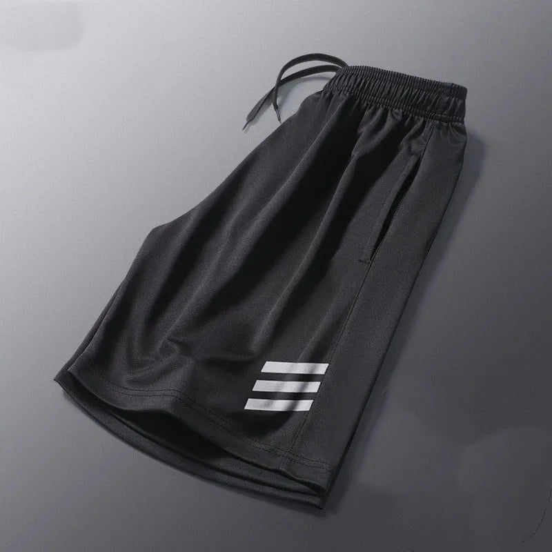 Men’s Black Striped Running Shorts