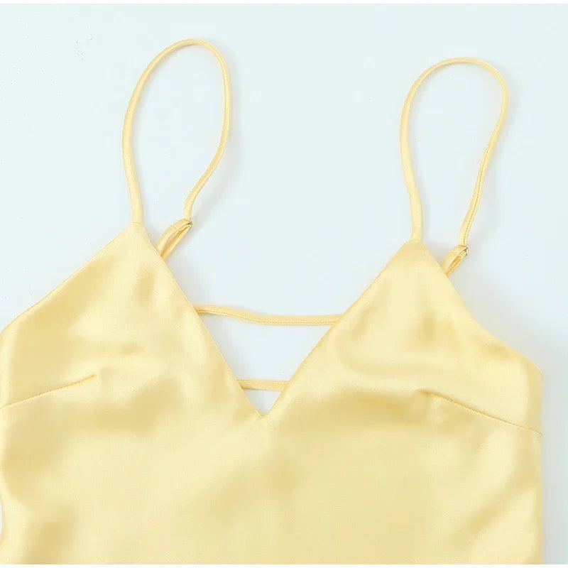 Backless V-Neck Sling Dress