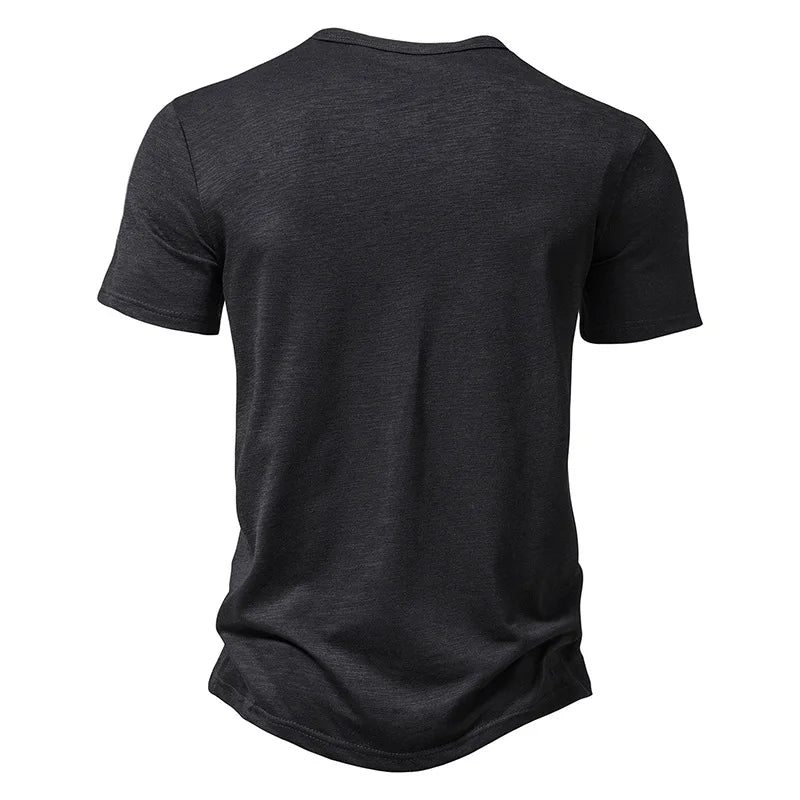 Henley Collar Men's Summer Casual T-Shirt