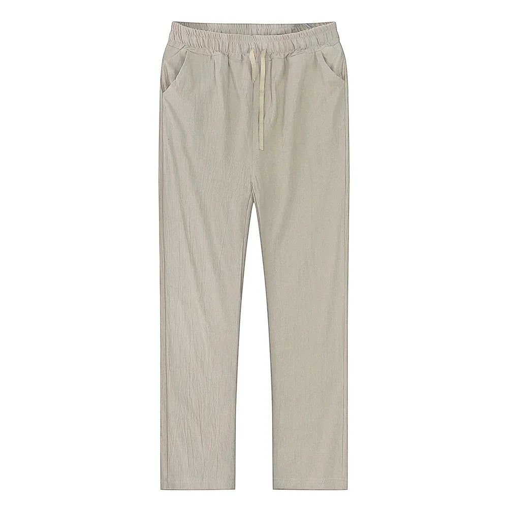 Cotton Linen Pants – Breathable Solid Color Trousers