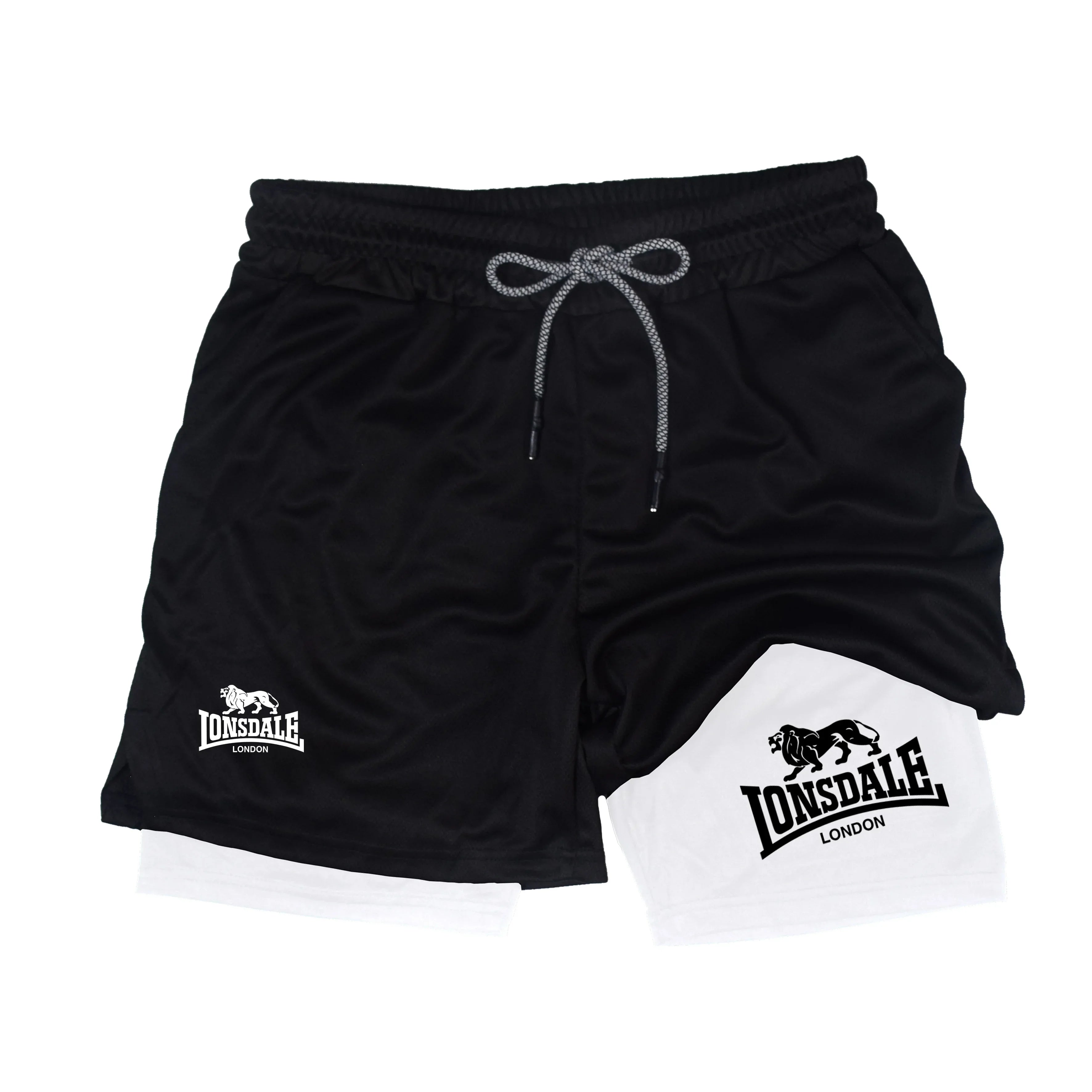 2-in-1 Men's Workout Running Shorts with Phone Pocket