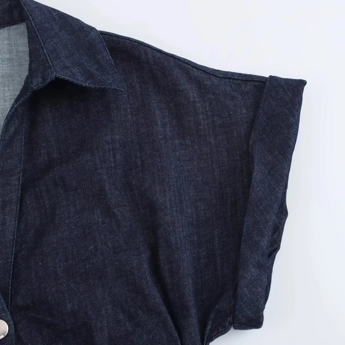 TRAF Ruched Denim Midi Dress