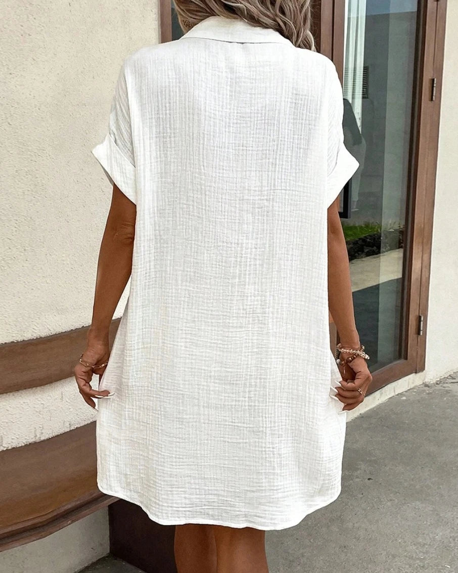 Vintage Cotton Linen Mini Dress
