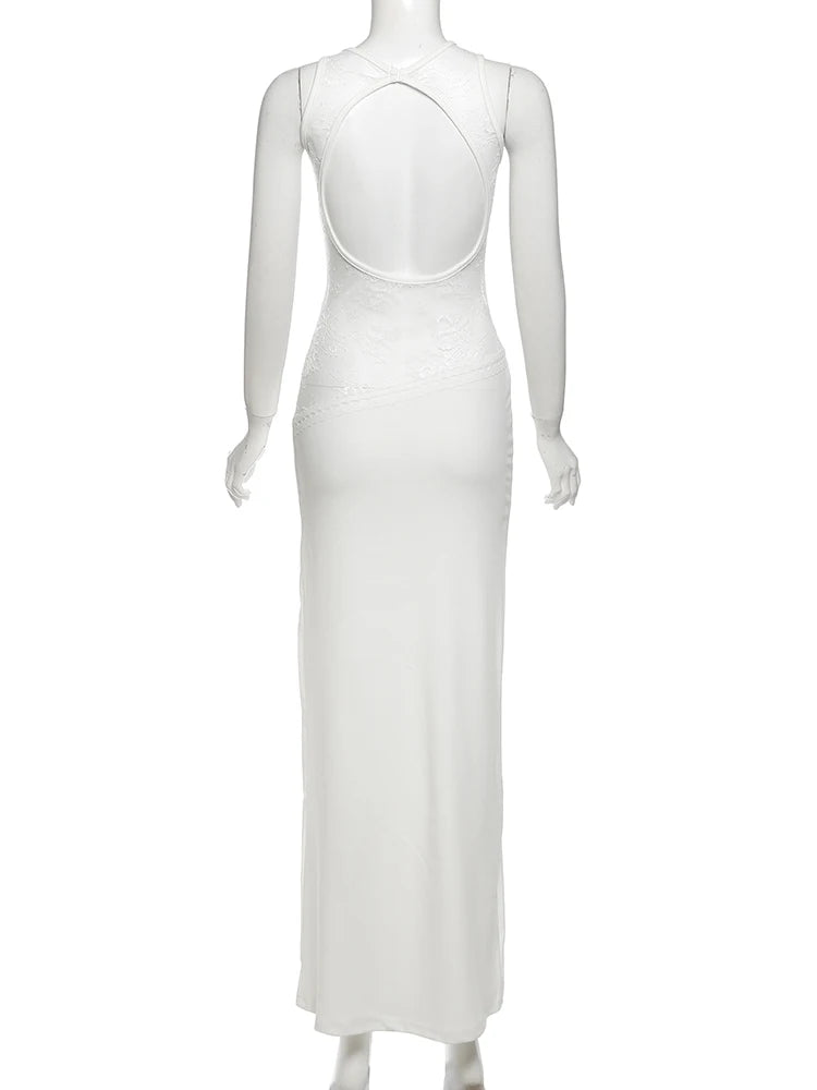 Backless Bodycon Mesh Dress