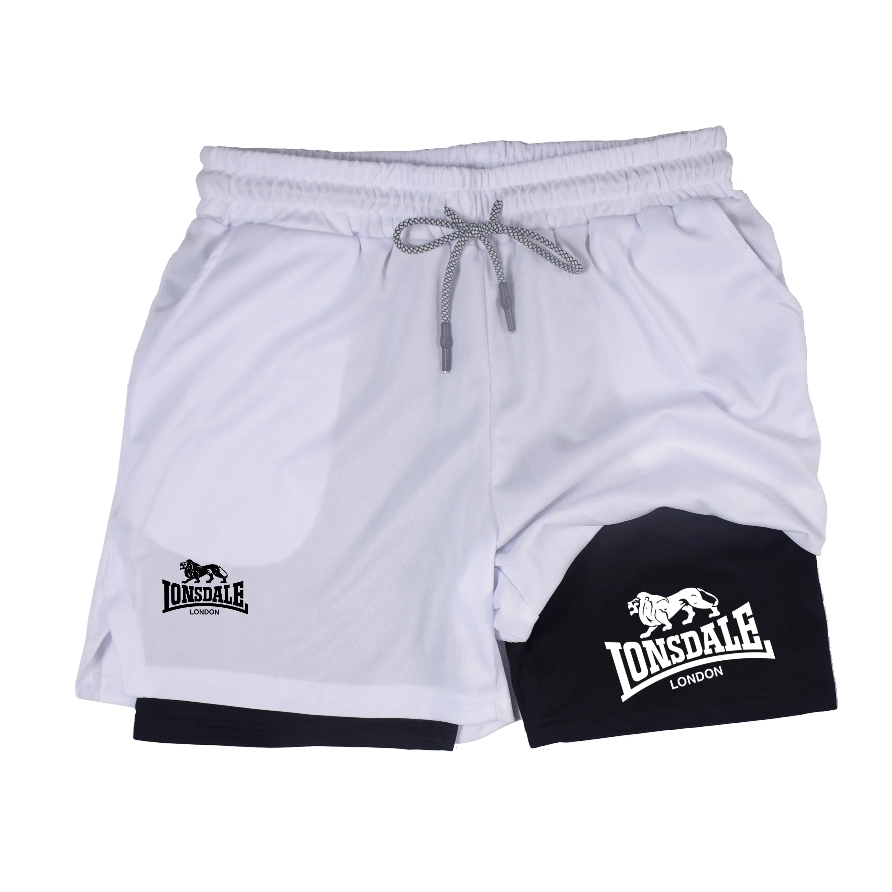 2-in-1 Men's Workout Running Shorts with Phone Pocket