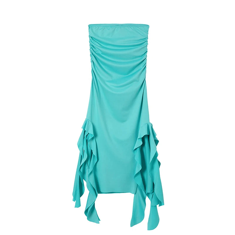 One-Shoulder Slim Fit Irregular Dress