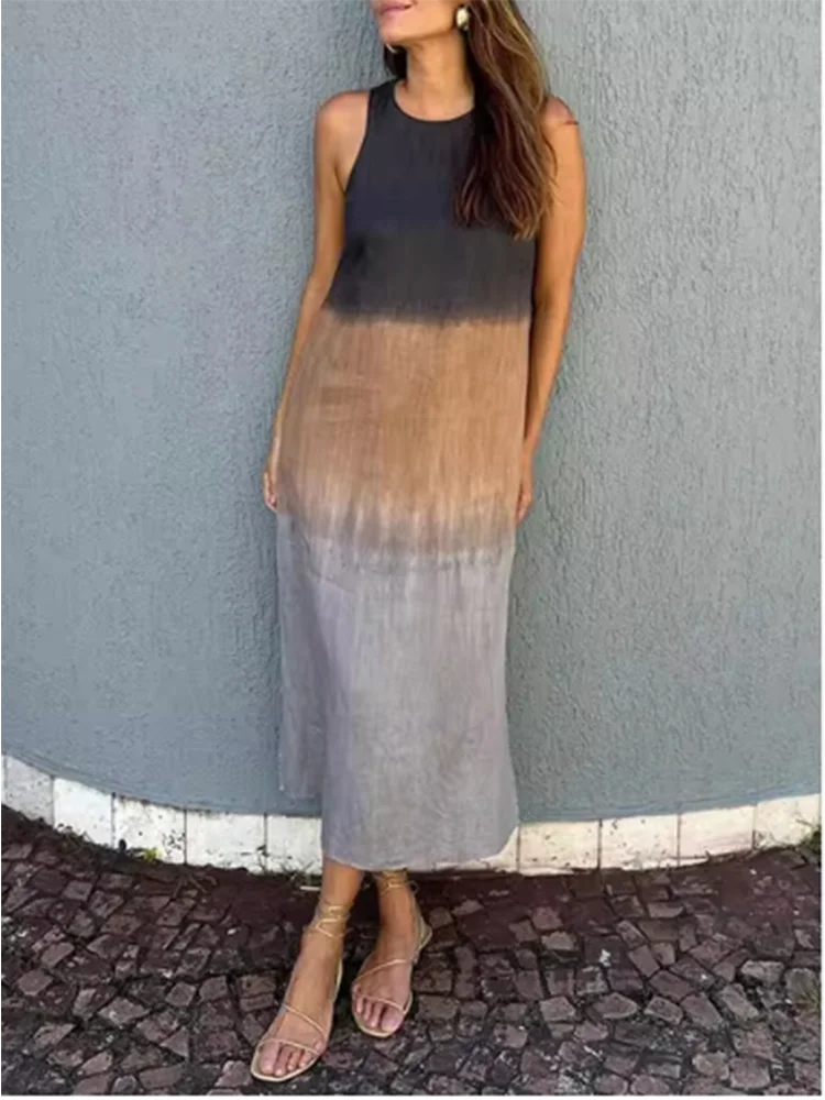 Elegant Gradient Sleeveless Vacation Dress