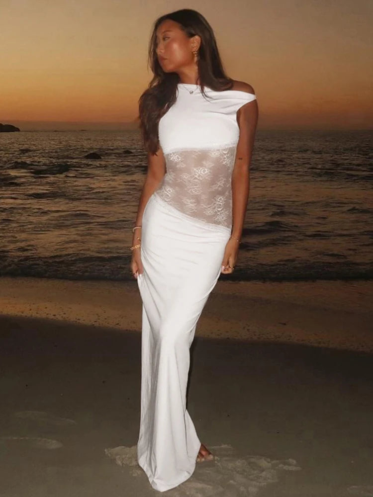 Backless Bodycon Mesh Dress