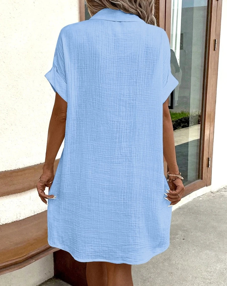 Vintage Cotton Linen Mini Dress