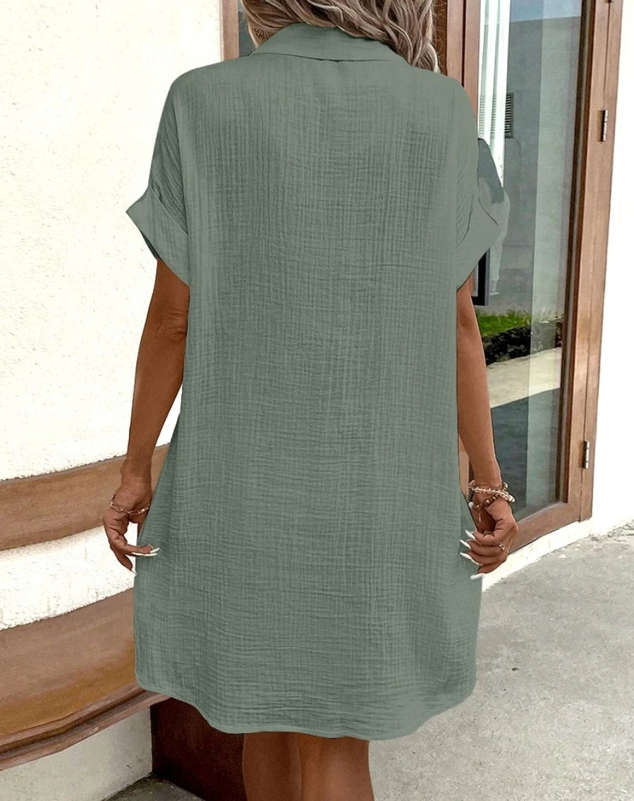 Vintage Cotton Linen Mini Dress