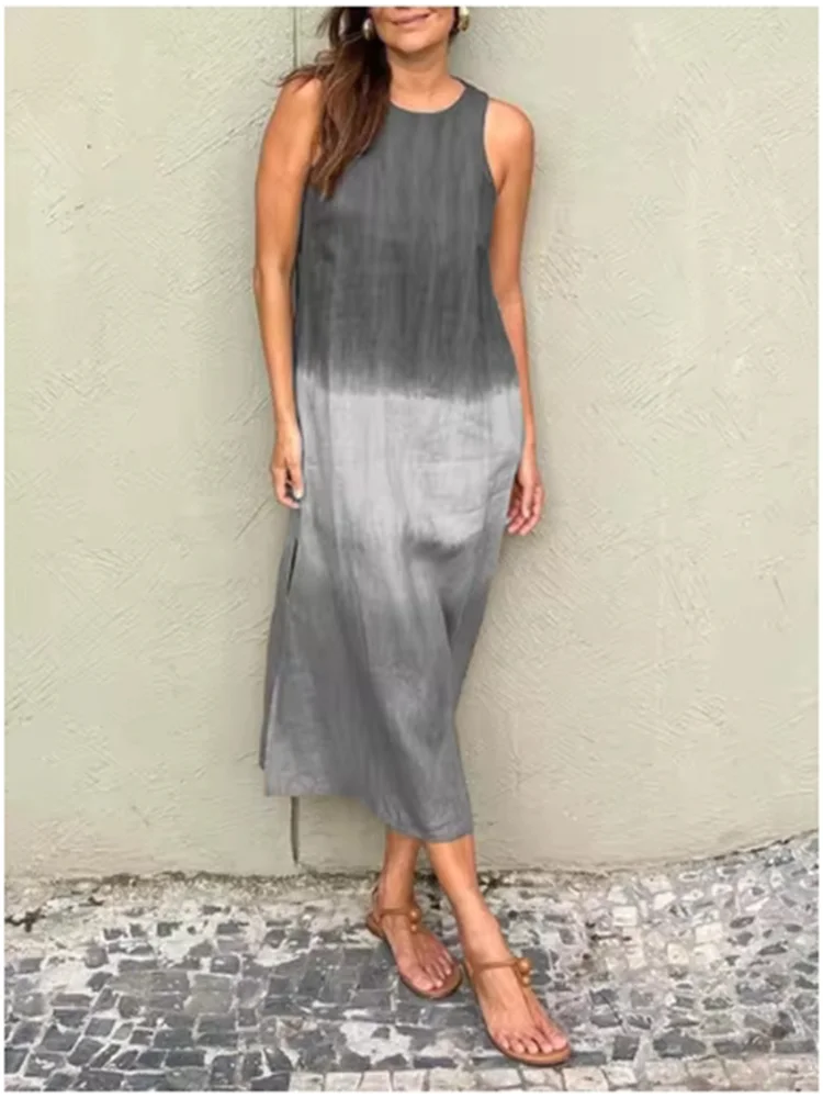 Elegant Gradient Sleeveless Vacation Dress