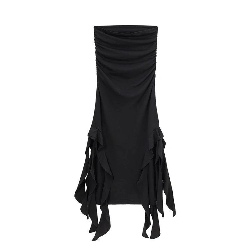 One-Shoulder Slim Fit Irregular Dress